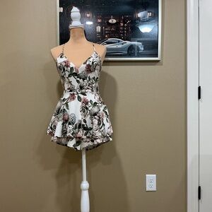 Windsor Floral V-Neck Mini Romper Dress